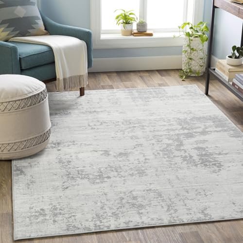 Livabliss Phuket Wohnzimmer modern – Abstrakt Design in Marmor Optik für Wohnzimmer 200x290 cm, Esszimmer, Schlafzimmer - Marmor e groß, weicher Kurzflor in Grau, Elfenbein