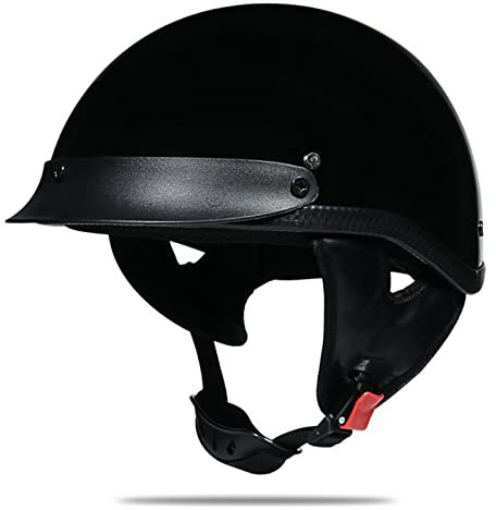 Elmetto Tedesco Casco Scodella per Adulto Uomo Donna, retrò DOT ECE Omologato Casco Mezzo, Caschi Demi-Jet, Casco Light Pilota Casco Scooter Casco Mezzo Aperto, Casco Mezzo Integrale