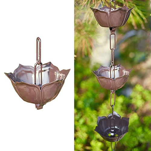Regenkette Regenketten für Fallrohre, Außen Blumenblatt-dachrinne Regen Kette 1m Lang, Anbringbare, Abschneidbare Regenketten Hausdekor, für Park, Garten Und Hof (Color : Style3, Size : 100cm(3.3ft)