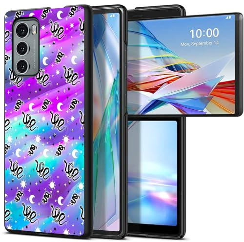 BWEGRHE Conçu pour LG Wing 5G, PC rigide fin avec motif gothique serpent magique mystique, coque de téléphone antichoc pour LG Wing 5G (2020)