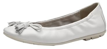 Tamaris Damen Ballerinas Leder; White/weiß; 40 EU