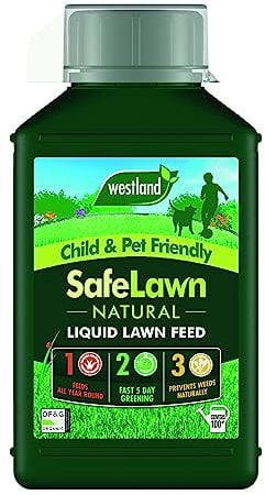 1L Safe Lawn Liquid Feed, Fast Greening Results And Natural Weed And Moss Prevention