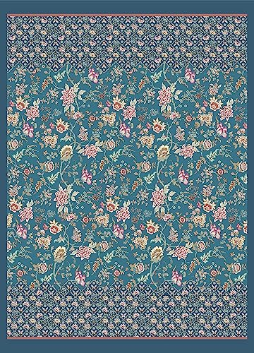 Bassetti Vicenza Plaid aus 100% Baumwolle in der Farbe Türkis/Petrol B1, Maße: 180x250 cm - 9326049