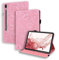 Case for Samsung Galaxy Tab S10 Ultra 2024/ S9 Ultra 14.6 Inch 2023/S8 Ultra 2022 14.6 Inch Shockproof with S-Pen Holder Flowers Mandala Embossed Multi-Angle Viewing Cover - Pink