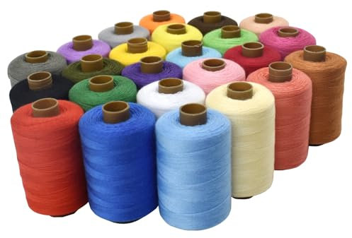 Set di 24 rocchetti di filo da cucito, 910 m per bobina, fili misti in cotone per macchina da cucire fai da te, macchina da ricamo, cucito a mano, 24 colori