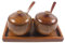 PIPONS Zuckerdose Salztopf Holz-Gewürzflaschen-Set Mit Deckel, Löffel Und Tablett, Gewürzglas, Salz, Mononatriumglutamat, Heim-Gewürzbox-Set Salzdose Spice Jars (Color : A, Size : 2pcs)