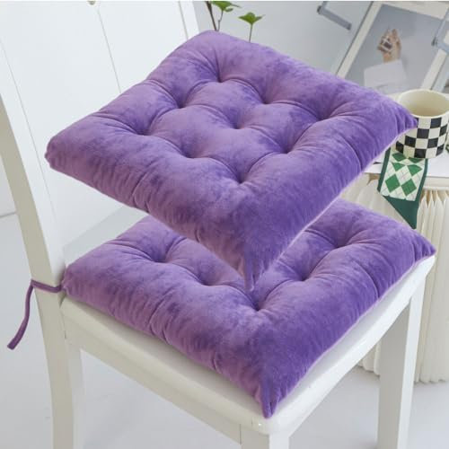 Surwin Platz Stuhlkissen Platz Sitzkissen 40x40cm Bequemes Bodenkissen, Sitzkissen Boden Gartenmöbel-Kissen für Indoor und Outdoor (Lila,2er Set)
