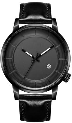 CIVO Herrenuhr Lederarmband Herren Armbanduhr: Schwarz Analog Männer Uhren Wasserdicht