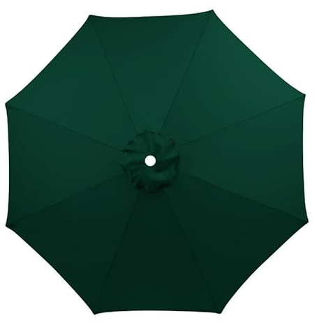 XRDSHY Sonnenschirm Ersatzbezug 3m 8 Streben, UV-Schutz Ampelschirm Bezug, Wasserdicht Schirmbezug Sonnenschirm Ersatzteile für Balkon, Garten, Pool und Strand, Dunkelgrün