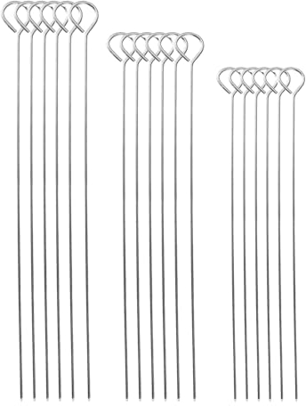 18 Stück Grillspieße Edelstahl Flacher, Kebab-Spieße, Metallspieße zum Grillen, Wiederverwendbare BBQ-Spieße für Fleisch, Gemüse