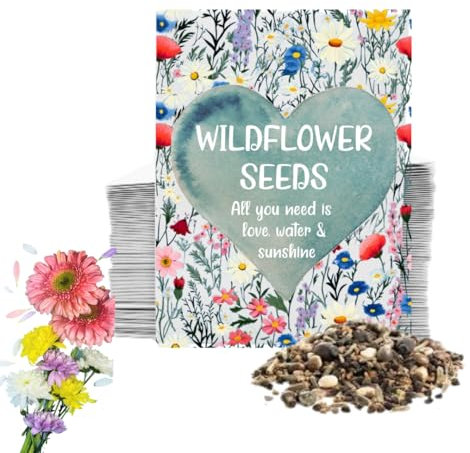 Blooming Memories 25 x Funeral Seed Packets with Wildflower Seeds/Funeral Favours for Guests to Grow Funeral Flowers/Perfect Funeral Decorations & Funeral Gifts
