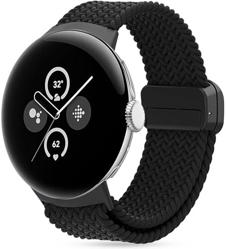 Songsier Armband für Google Pixel Watch 2, Nylon-Elastikband Mit Magnetischer Schnalle, Kompatibel Mit Google Watch, Verstellbar, Ersatz-Armband