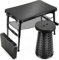 Taylor & Brown Portable Folding Camping Table and Telescopic Stool Set, Adjustable Height Foldable, Lightweight and Sturdy for Outdoor Picnic, Beach, Also Ideal as Lap Desk, Bed Table (Black)