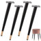 CYEER 4 PCS Furniture Legs, 16 Inch Oblique Metal Furniture Legs, Matte Black Gold Table Legs Sofa Legs Cabinet Legs Furniture Feet No-Slip Silent for Furniture, Sofas, Cabinets