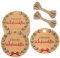 jijAcraft Frohe Weihnachten Anhänger, 100 Stück Geschenkanhänger Weihnachten, Rund Kraftpapier Etiketten Braun 5 cm Papieranhänger zum für Adventskalende DIY Weihnachten Deko Geschenke Verpackung