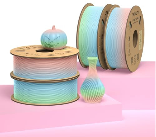 Creality Official Hyper PLA Filament Arc-en-ciel 4Kg, Filament pour Impression à Haute Vitesse, Durable, Performance de Surplomb Précision Dimensionnelle +/-0.03mm, 4 Rouleaux