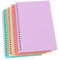 CISMARK Spiral Notizbuch, 4 Pcs 8.3 Zoll x 5.9 Zoll A5 Dicke Kunststoff Hardcover 7mm College Ruled 4 Farbe 80 Blätter /160 Seiten Zeitschriften für Studie und Notizen