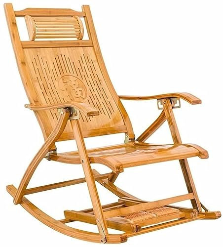 FLORIG Liegestuhl Relaxsessel Freizeit Garten Kopf Bambus Breite Latte Liege Mittagspause Faul Sessel Sonnenliege Dekoration