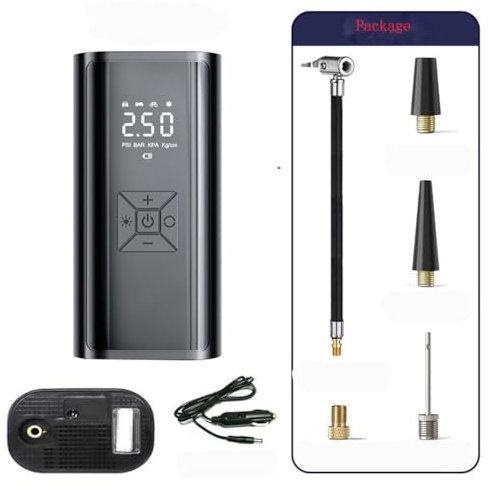 LSYZGRBC Compresor Aire Portátil para Opel Vectra B 1995–2002,con Pantalla LCD Digital y Linterna LED Inflador De Neumáticos Inalámbrico Recargable