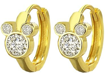 HinDaLi Ohrringe Silber 925 für Frauen Mädchen Ohrring Creolen Gold Mini Maus mit Zirkonia Ohrringe Damen Ohrring aus Gold Creolen Damen Klein Kreolen Knorpel Ohrschmuck Kinder