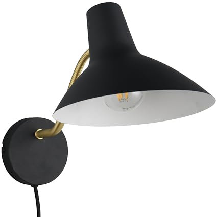 Trio Leuchten Wandleuchte Traveller 263470180, Metall Schwarz matt/Messing, exkl. 1x E27