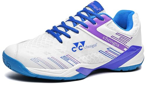 NGARY Pickleball-Schuhe für Herren und Damen, leichte Hallenschuhe für Badminton, Volleyball, Tennis, Tischtennis, Squash,Weiß,38 EU