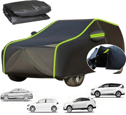 Autoabdeckung Winter für 𝖢𝗂𝗍𝗋𝗈𝖾𝗇 𝖩umper Auto Abdeckplane Outdoor Atmungsaktiv Autoabdeckung Mit Verlängern Reflexionsstreifen,Allwetter Regen,Staub,Kratzfest(Color:Schwarz,Size:237)