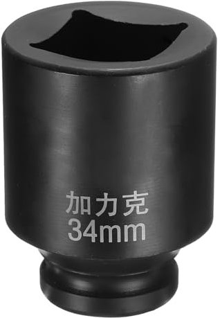 QUARKZMAN 4 Pointe Douille Carrée 3/4 Drive Par 34mm Douille à Choc Carrée Métrique 40CR Douilles de Roue Standard Noircissantes Outil de Douille Pneumatique pour Réparation Automobile