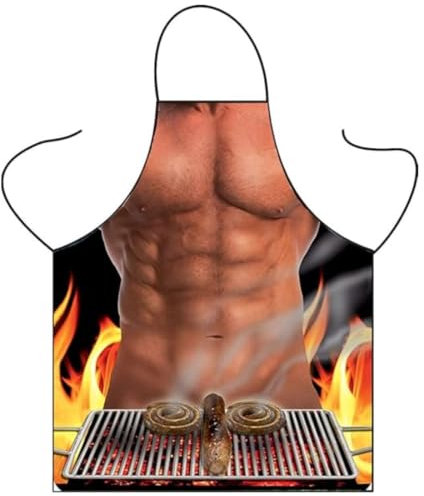 SGERUFZ Tablier Créatif BBQ, Sexy de Noël pour Homme ou Petit-ami/Petite-ami Party, Maître Grilleur, Amusant, Homme Humour, Humoristique, Drôles pour la Fête des Pères, Idées pour Papa et Grand-père