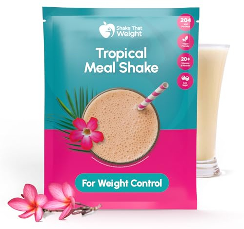 Shake That Weight 10x Diet Shake - Tropical - Meal Replacement Plan for Weight Loss - Very Low-Calorie Diet - VLCD - High Protein, Lactose Free, Gluten Free, Low Sugar, Vegan Friendly