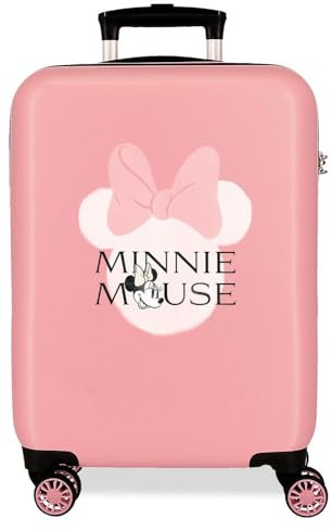 Der Hartschalen-Kinderkoffer „Disney Minnie Heads“ mit Zahlenschloss und 4 Rädern ist aus ABS gefertigt, einem stabilen und leichten Material.