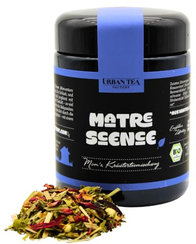 Urban Tea Factory | Bio Teemischung | Matrescence | Bio Mom's Kräutertee im Violettglas | 40g | loser Premium Bio-Tee | 100% natürlich | vegan