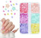 Flower Nail Glitter Flakes, 6 Grids Cherry Blossoms Nail Sequins Holographic Floral Nail Art Stickers Nail Accessories for Women Girls DIY Nail Decoration (Multi-Colored A)
