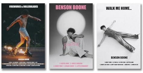 A Set Of 3 Singer Benson Boone Poster Music Album Cover Poster Für Zimmer, Ästhetische Leinwand-Wandkunst, Schlafzimmer-Dekor Poster 08x12inch(20x30cm)-3pcs