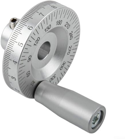 Drehmaschinen-Handrad, Mini-Drehmaschine Handrad mit Griff, Handrad aus CNC-Aluminiumlegierung, Gusseisen-Handrad mit drehbarem Griff (10 mm)