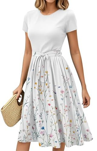 Elegant Sommerkleider Damen Leicht und Luftig Vintage Abendkleid Lang mit Geometrischem Muster Ballkleider Lässige Langes Sommerkleid