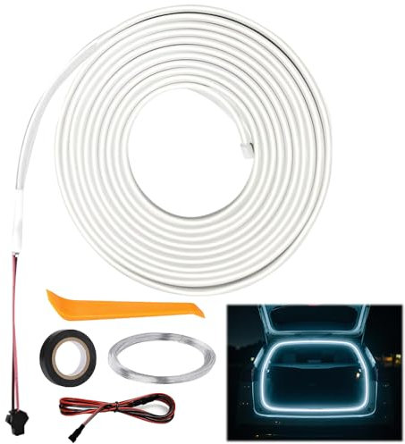 WDKXCN Kofferraum Lichtstreifen, Automatischer Sensor Tail Box Light Strip, Kofferraum Lichtleiste, Kofferraum Led Streifen für Auto Kofferraum Dekoration (Weiß, Full Circle 4 M)