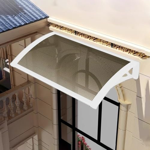 Vorzelt aus Aluminiumlegierung für Haustür, unsichtbares Vordach, Regenschutz für Garage und Balkon, leise Türen, 150 x 390 cm, Weiß