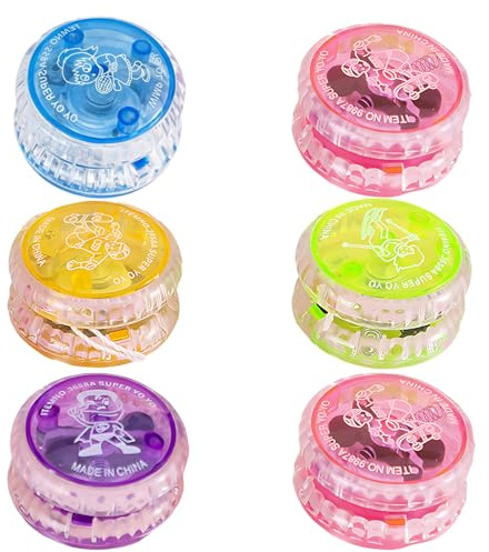 Responsive Yoyo, 6 Stück Yoyo mit Leerlauf und Kugellager, Für Anfänger und Fortgeschrittene, Geeignet für Partys, Events und Outdoor-Aktivitäten, Zufällige Farbauswahl, 6 cm Durchmesser