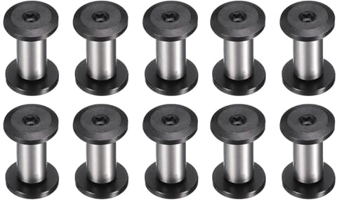 sourcing map 10ps Knife Handle Screws 5x14mm M4 Torx Sink Head Black/Silver | Stainless Steel Pocket Knife Pivot Pin Folding Knives Bolts Fasteners for Blade Fixing