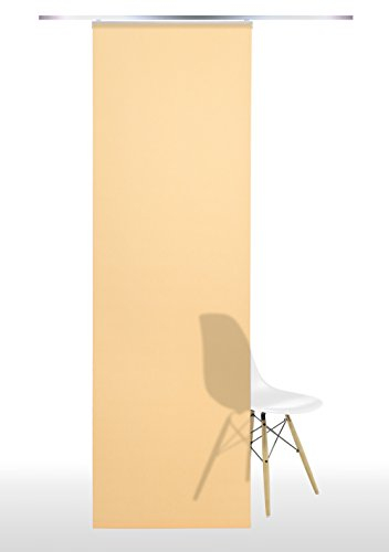 Gardinia 12656 Flächenvorhang Stoff Uni ohne Beschwerungsprofil, 60 x 245 cm, Papaya