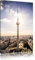 Pixxprint Großstadt Fernsehturm Berlin City, Größe: 100x70cm, Leinwandbild, fertig gespannt, Wandbild, Dekoration, Kunstdruck, kein Poster