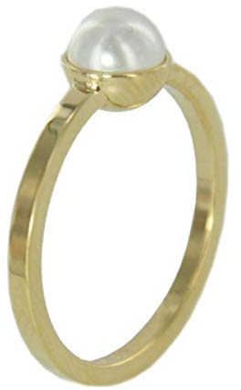 Skagen Damen Ring Gold Perle Weiss JRSG035, Größe:S8 (18.1 mm Ø)