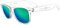 iceBoo Sunglass Clear Frame Vintage Style unisex UV400 (Transparent Frame Green Outer lens SW5015)