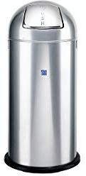 Alco Abfalleimer mit Push-Klappe | HxBxT 84 x 37 x 37 cm | Weiß