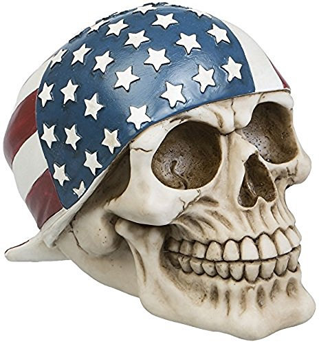 AGS Deko Totenschädel USA Flagge Stars and Stripes Halloween Gothic Tattoo Hotrod Dekoration