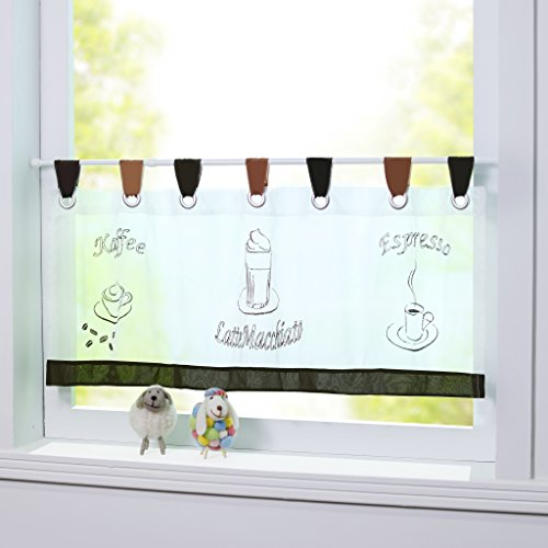 Joyswahl Scheibengardine Voile Bistrogardine Sophie Bestickte Gardine HxB 45x120cm 1er Pack