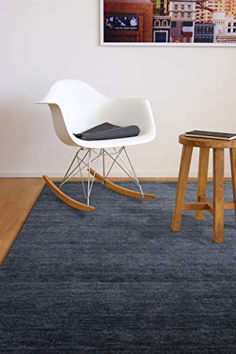 floor factory Gabbeh Teppich Karma anthrazit grau 120x170 cm - handgefertigt aus 100% Schurwolle
