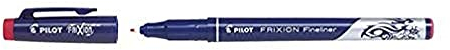 Pilot Frixion Fineliner Filzstift 1,3mm Spitze, radierbar, rot, 12 Stück