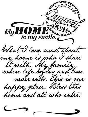Ideen mit Herz Laser-Kunststoff-Schablone | DIN A4 | Perfekt geeignet für Textilgestaltung, Wandgestaltung, Fenster, Papier, Scrapbooking, Kinder, Basteln, DIY (Hintergrund | Nostalgie Text 1)